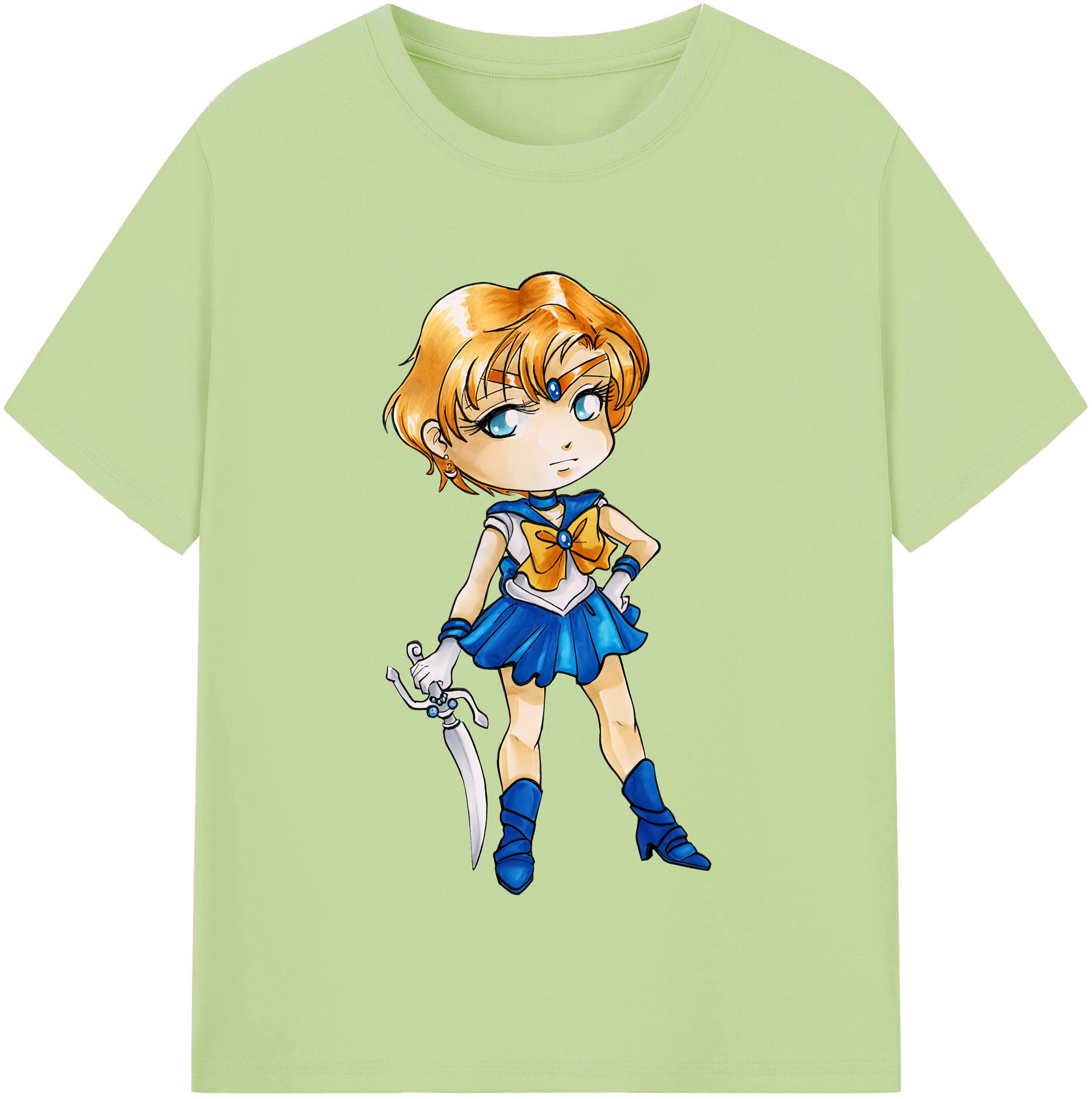 （画像用） 美少女戦士セーラームーン 天王はるか Sailor Moon Tenoh Haruka 綿100％半袖Tシャツ（フロントプリント）